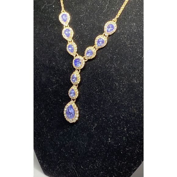 Charter Club Crystal & Stone Lariat Necklace, 17" + 2" extender MSRP $39 CP816 - Picture 3 of 4